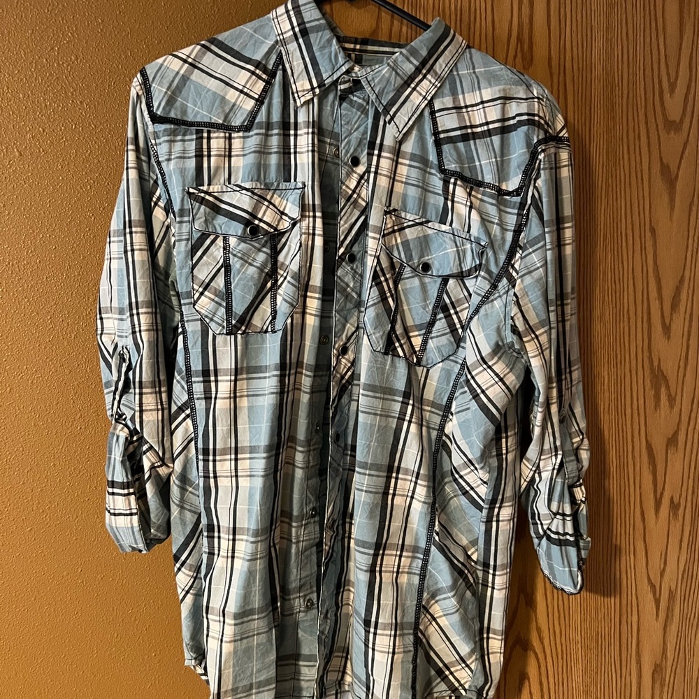 Blue Plaid Men's Shirt